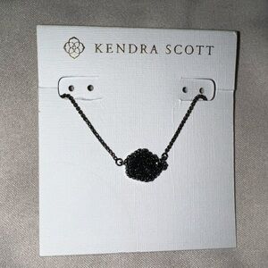 Kendra Scott Tess Gunmetal Pendant Necklace in Black Drusy